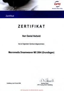 Teilnahme Schulung Adobe Dreamweaver