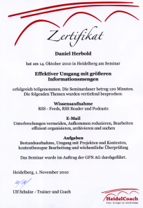 Zertifikat: Effektiver Umgang mit größeren Informationsmengen
