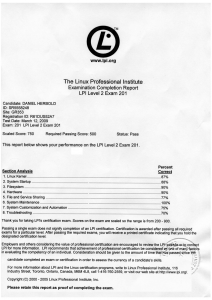 Linux Professional Institute - Level 202 Certification