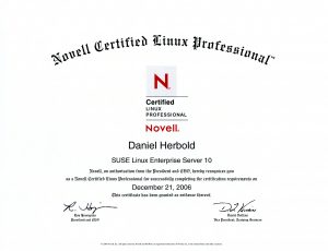 Novell Certified Linux Professional (CLP) SuSE Linux Enterprise Server 10